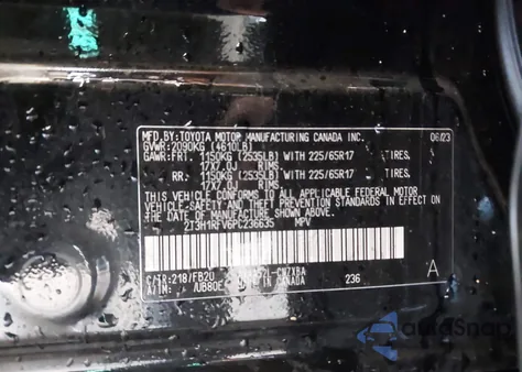 2023 Toyota Rav4 Le from USA, damaged, VIN 2T3H1RFV6PC236635